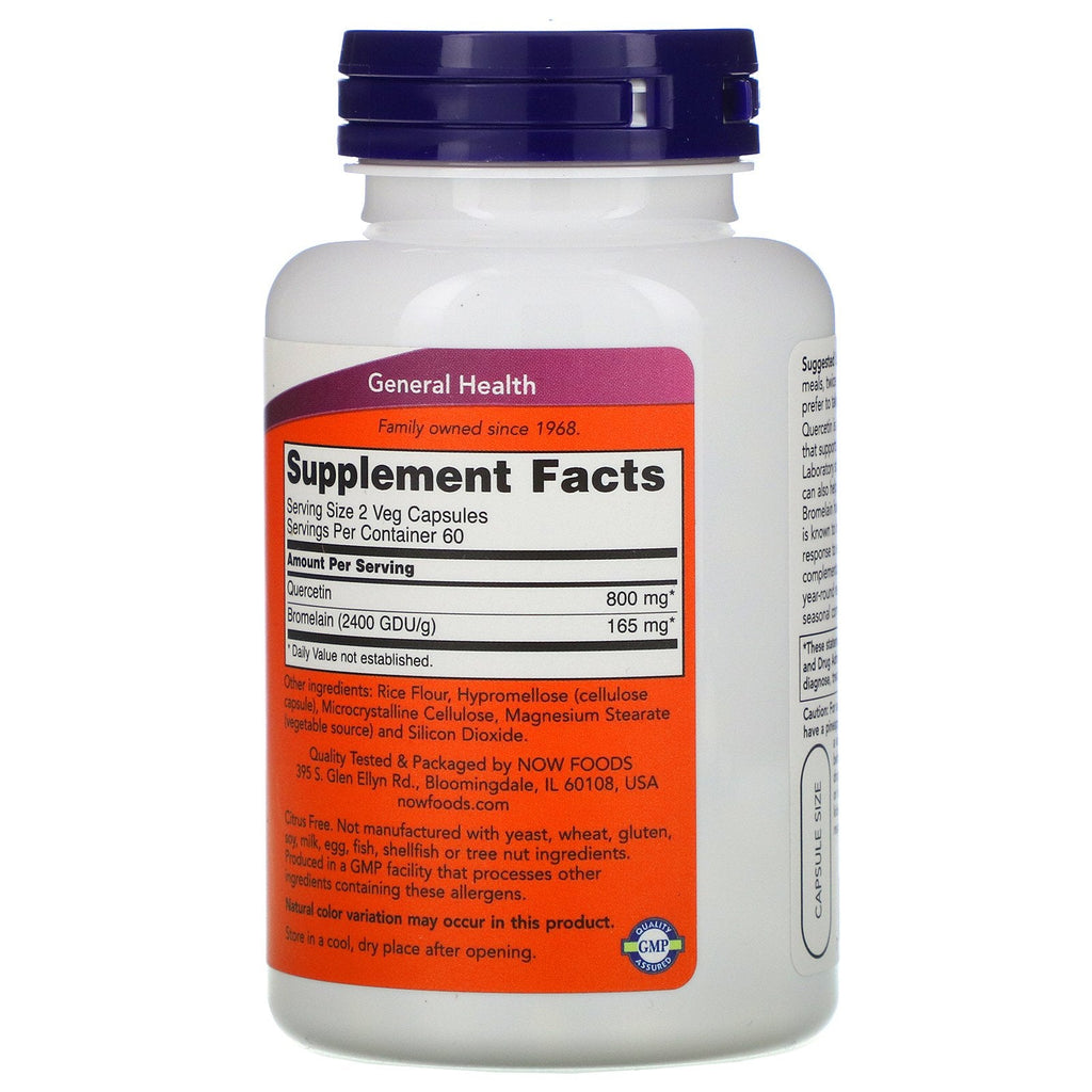 Now Foods, Quercetin with Bromelain, 120 Veg Capsules