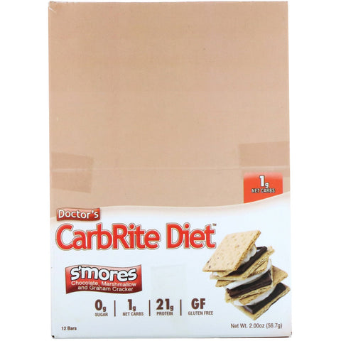 Universal Nutrition, Doctor's CarbRite Dietbarer, Smores, 12 barer, 2,00 oz (56,7 g) hver