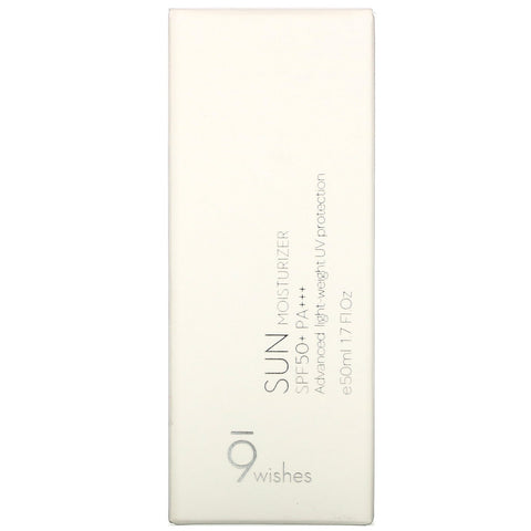 9Wishes, Sun Moisturizer, SPF 50+ PA+++, 1,7 fl oz (50 ml)