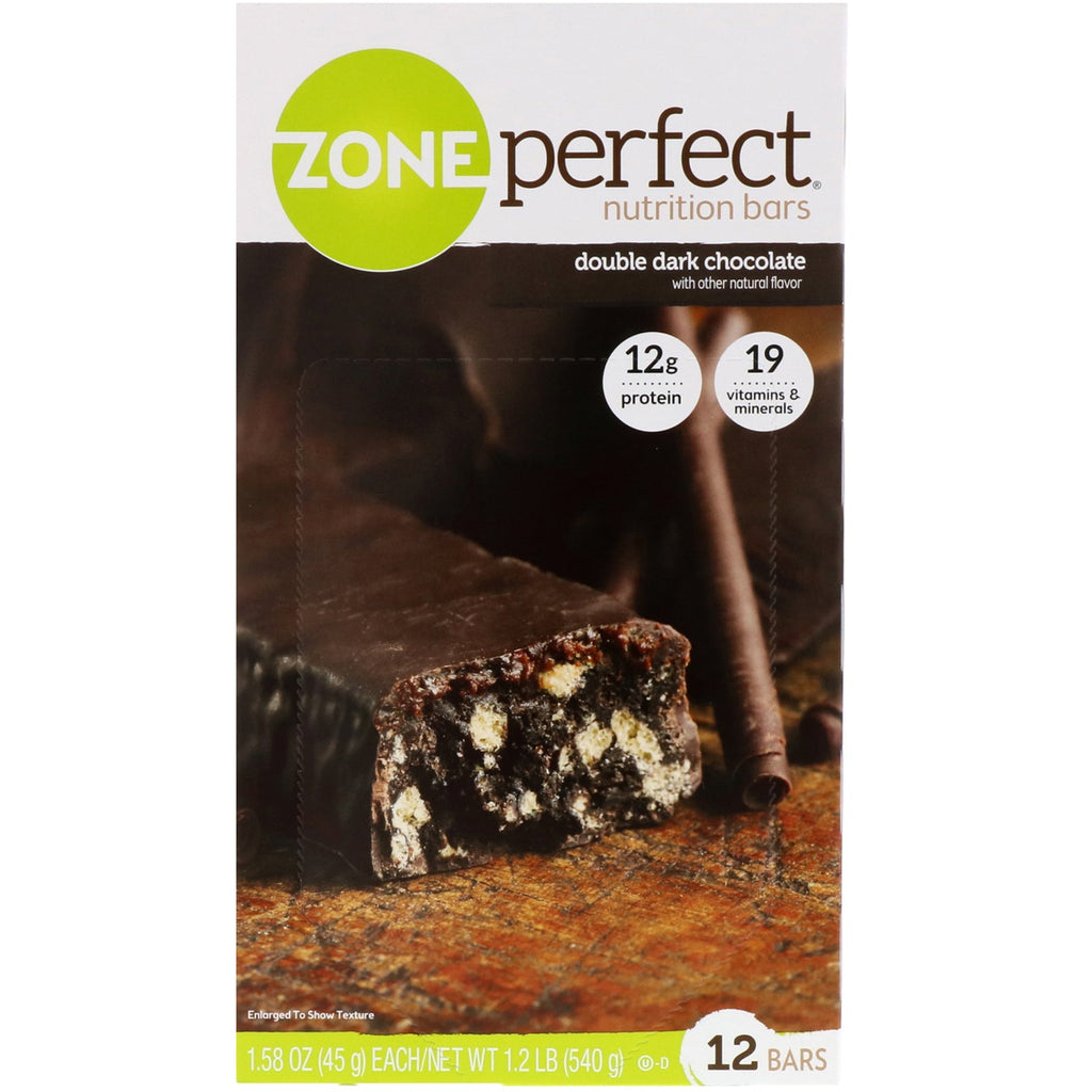 ZonePerfect, Nutrition Bars, Dobbelt mørk chokolade, 12 barer, 1,58 oz (45 g) hver