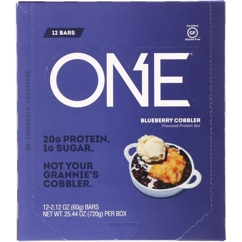 One Brands, ONE Bar, Blueberry Cobbler, 12 barer, 2,12 oz (60 g) hver