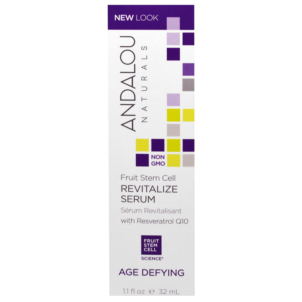 Andalou Naturals, Revitalize Serum med Resveratrol Q10, Age Defying, 1,1 fl oz (32 ml)