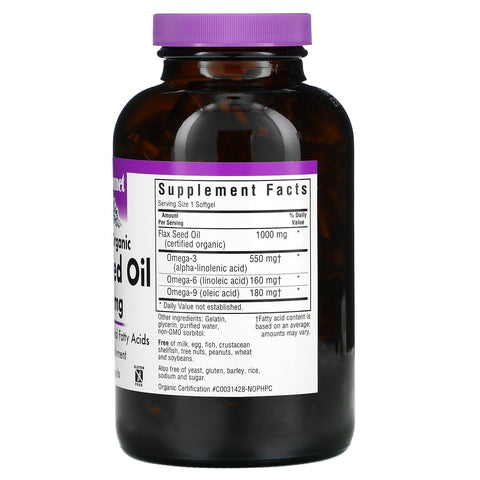 Bluebonnet Nutrition, Aceite de semilla de lino, 1000 mg, 250 cápsulas blandas