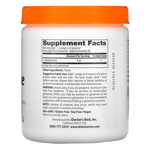 Doctor's Best, rent L-glutaminpulver, 10,6 oz (300 g)