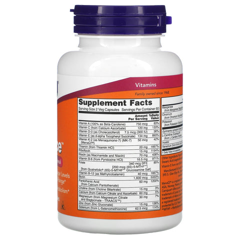 Now Foods, True Balance, multivitaminas y minerales, 120 cápsulas vegetales