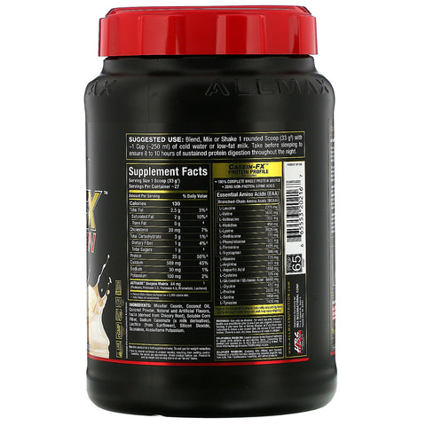 ALLMAX Nutrition, CaseinFX, 100% Casein Micellar Protein, Vanilla, 2 lbs. (907 g)