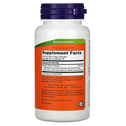 Now Foods, Pasiflora, 350 mg, 90 cápsulas vegetales