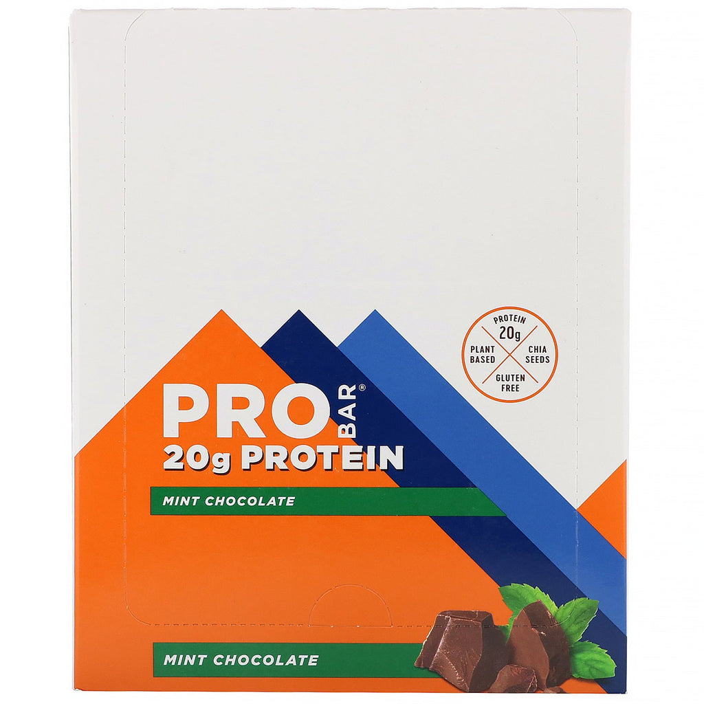 ProBar, Proteinbar, Mintchokolade, 12 Barer, 70 g (2,47 oz) hver