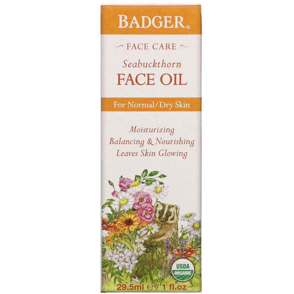 Badger Company, Face Care, Seabuckthorn Face Oil, 1 fl oz (29.5 ml)