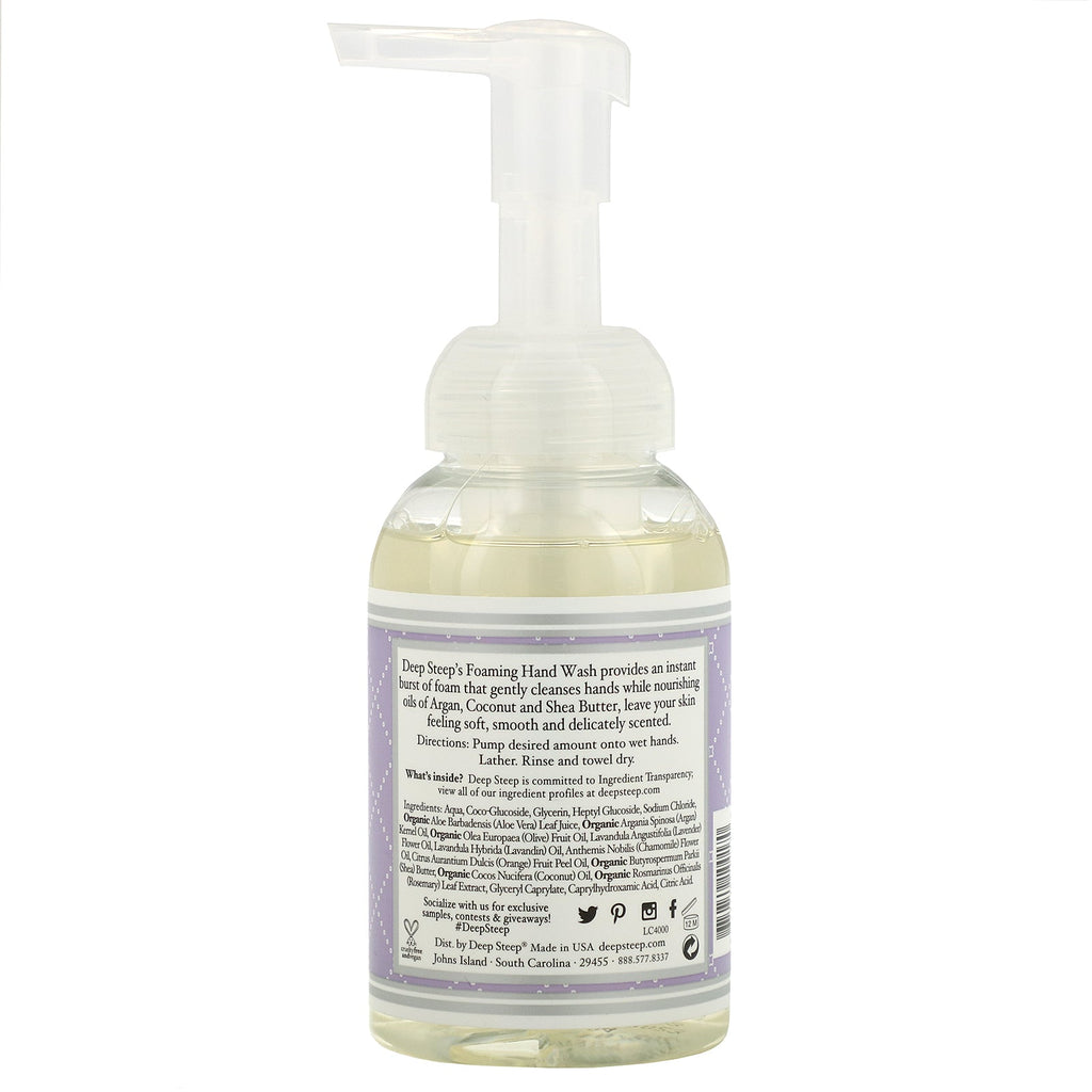 Deep Steep, Foaming Hand Wash, Lavender - Chamomile, 8 fl oz (237 ml)