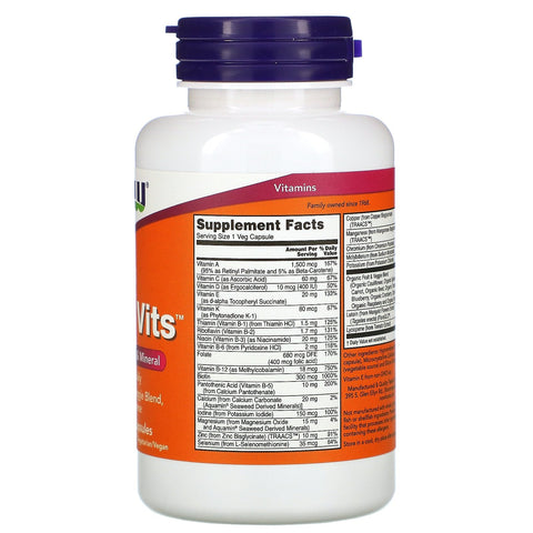 Now Foods, Daily Vits, multivitaminas y minerales, 120 cápsulas vegetales