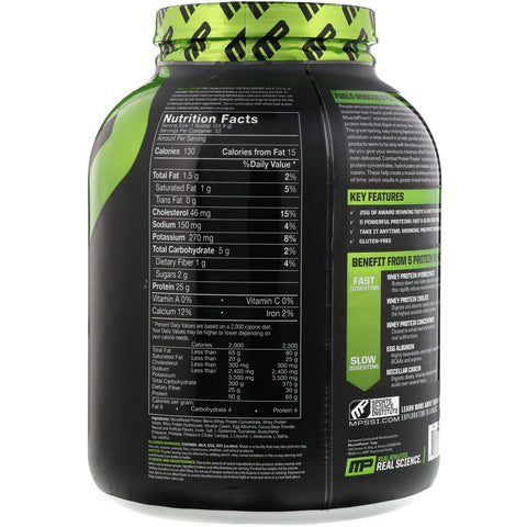 MusclePharm, Combat Protein Powder, Chocolate Milk, 4 lbs (1814 g)