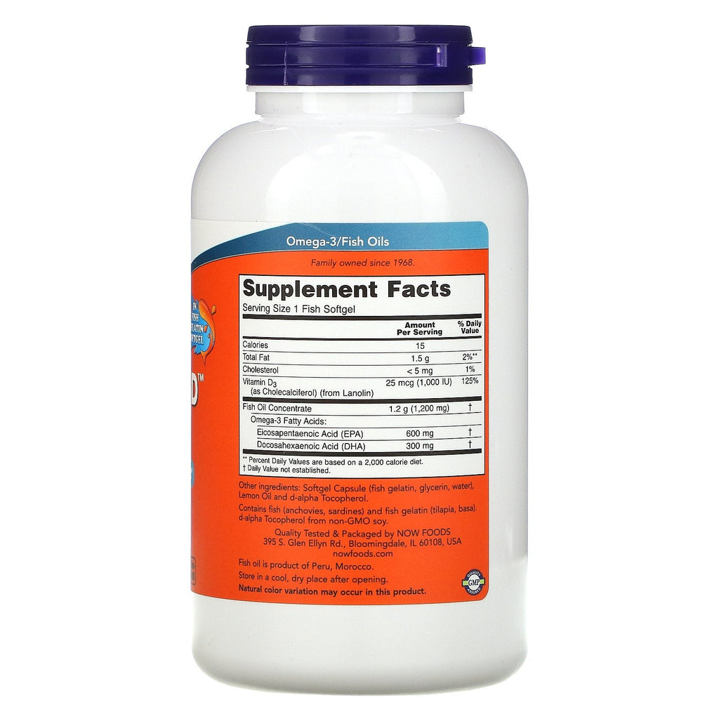 Now Foods, Ultra Omega 3-D, 180 Fish Softgels