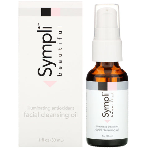 Sympli Beautiful, Aceite limpiador facial antioxidante iluminador, 30 ml (1 oz. líq.)