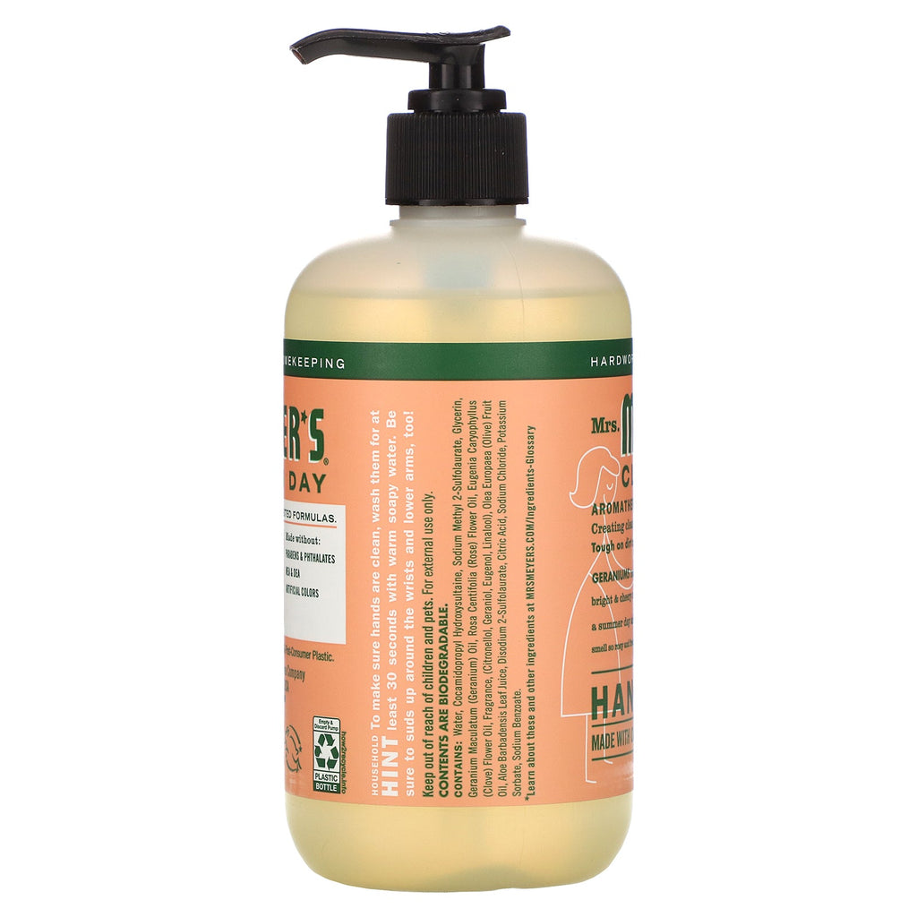 Mrs. Meyers Clean Day, Hand Soap, Geranium Scent, 12.5 fl oz (370 ml)