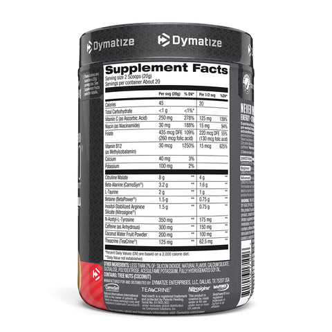 Dymatize Nutrition, Pre WO, Fusión de frutas frías, 14,11 oz (400 g)