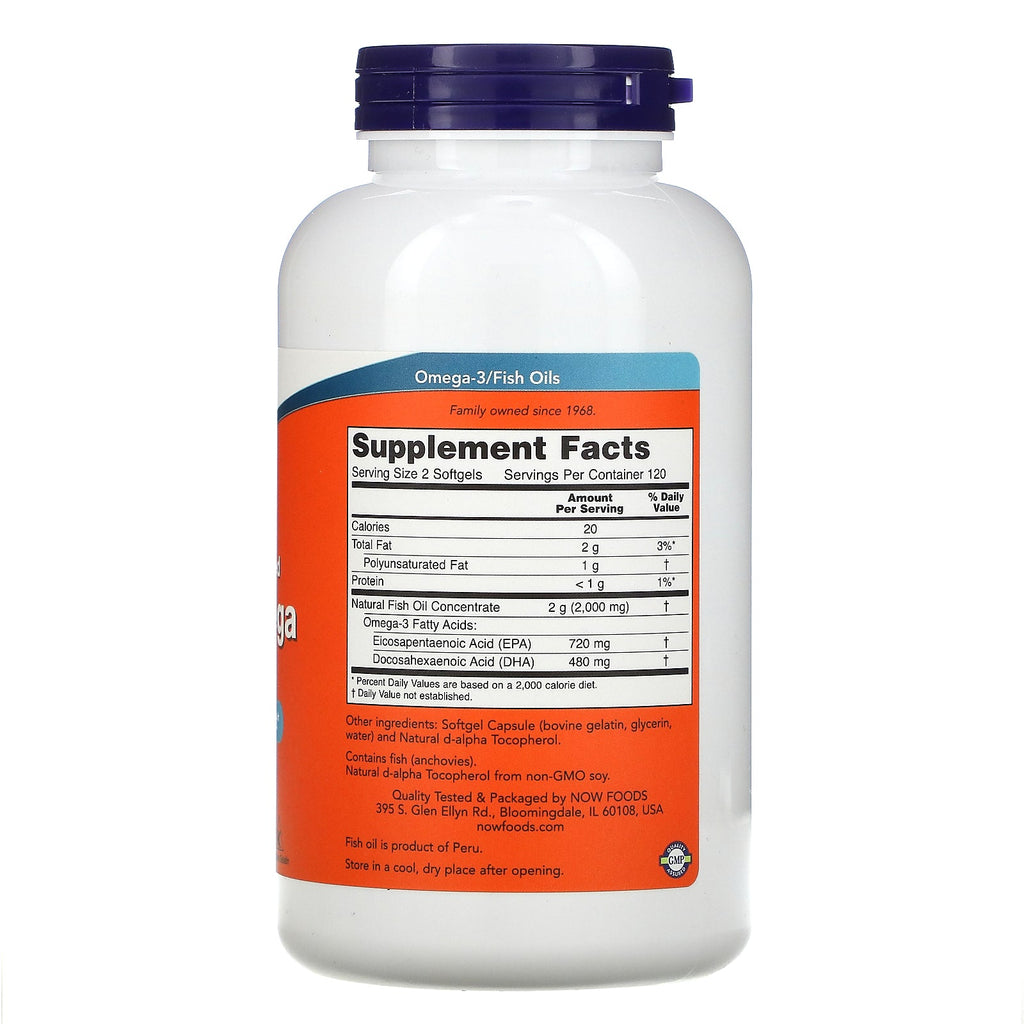 Now Foods, molekylært destilleret Super Omega EPA, 240 Softgels