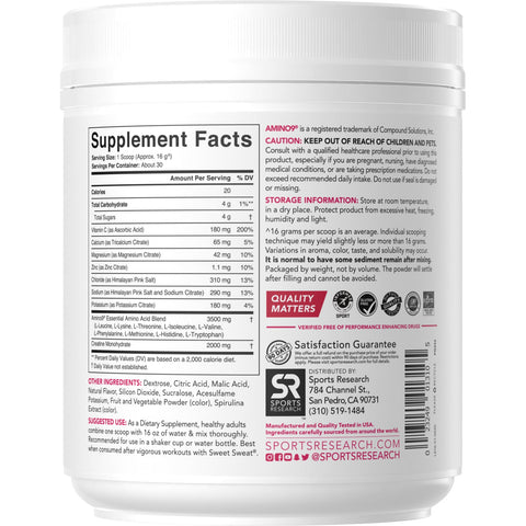 Sportsforskning, Post-Sweat Advanced Hydration, Frugt Punch, 16,9 oz (480 g)