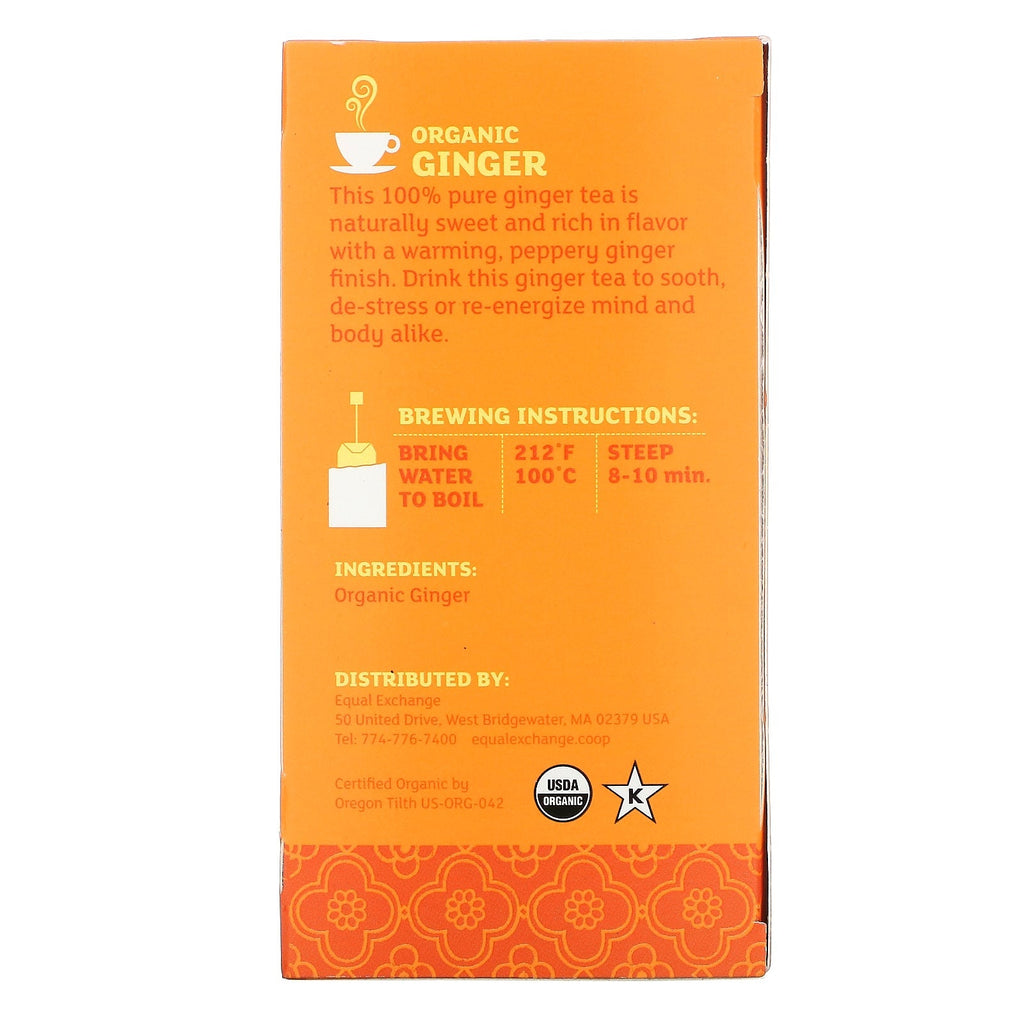 Equal Exchange,  Ginger, Herbal Tea, Caffeine Free, 20 Tea Bags, 1.05 oz (30 g)