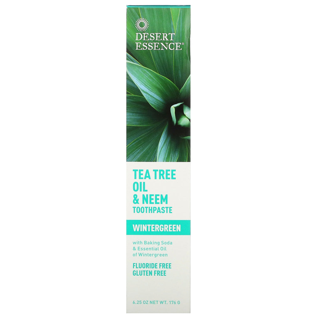 Desert Essence, Tea Tree Oil & Neem Toothpaste, Wintergreen, 6.25 oz (176 g)