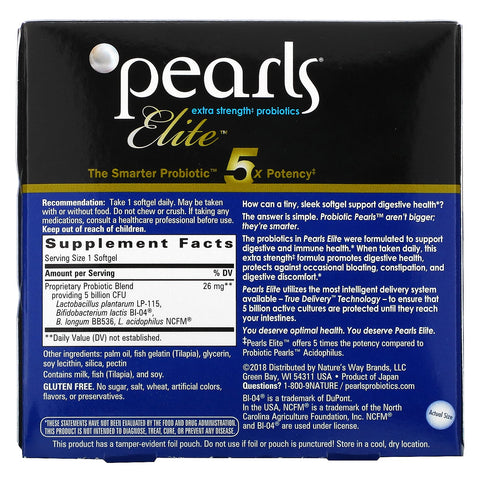 Nature's Way, Pearls Elite, Extra Strength Probiotics, 30 Once-Daily Softgels