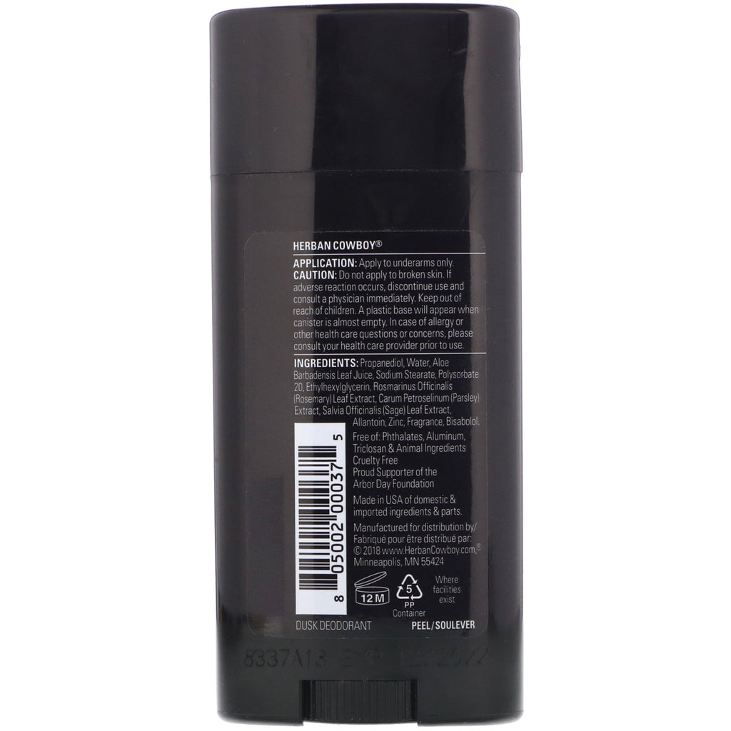 Herban Cowboy, Deodorant, Dusk, 2,8 oz (80 g)