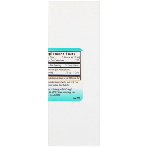 Nutricology, molibdeno líquido, 1 fl oz (30 ml)