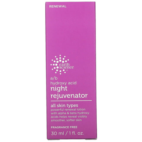 Earth Science, Rejuvenecedor nocturno con hidroxiácido A/B, 30 ml (1 oz. líq.)