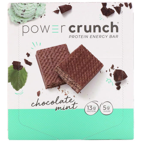 BNRG, Power Crunch Protein Energy Bar, Chokolade Mint, 12 barer, 1,4 oz (40 g) hver