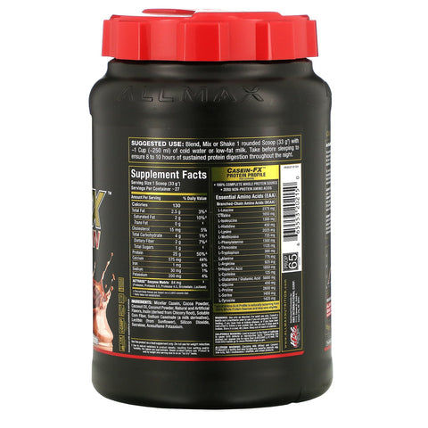 ALLMAX Nutrition, CaseinFX, 100% Casein Micellar Protein, Chocolate, 2 lbs. (907 g)