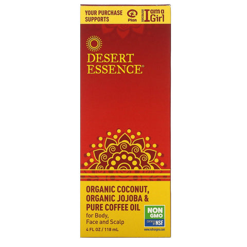 Desert Essence,  Coconut,  Jojoba & Pure Coffee Oil, 4 fl oz (118 ml)