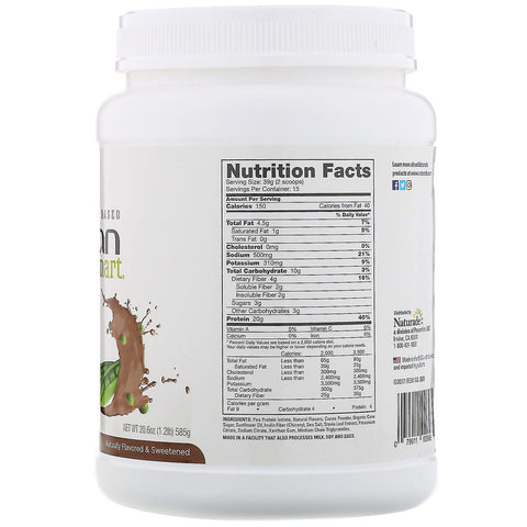 VeganSmart, Ærteprotein Vegansk Shake, Chokolade, 20,6 oz (585 g)