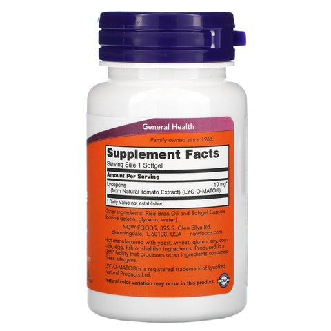 Now Foods, Lycopene, 10 mg, 60 Softgels