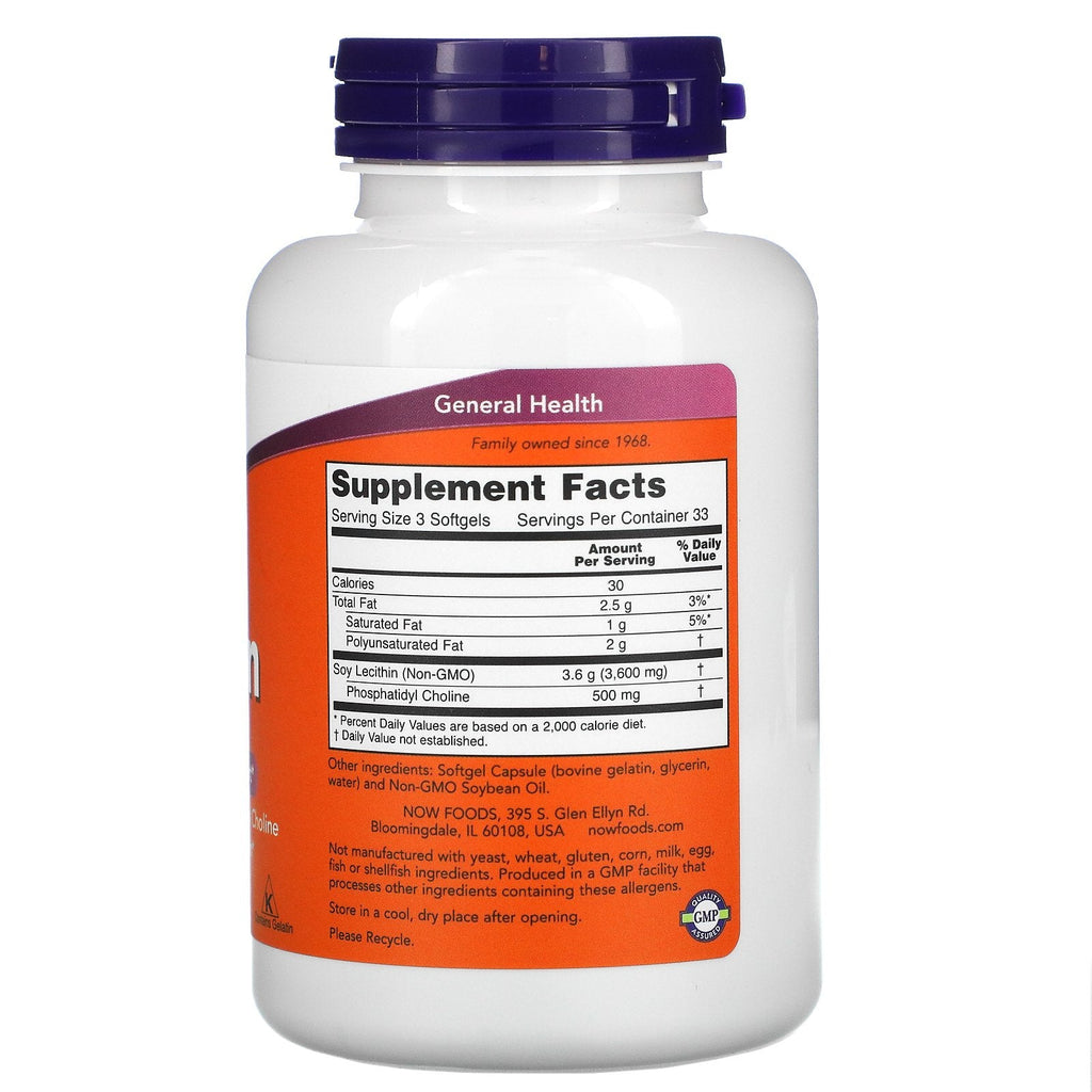 Now Foods, Lecithin, 1200 mg, 100 Softgels