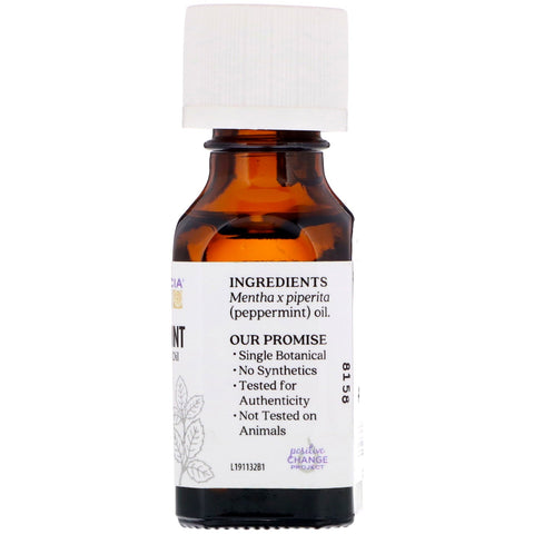 Aura Cacia, ren æterisk olie, pebermynte, 0,5 fl oz (15 ml)