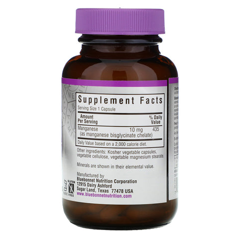 Bluebonnet Nutrition, Chelated Manganese, 90 Vcaps