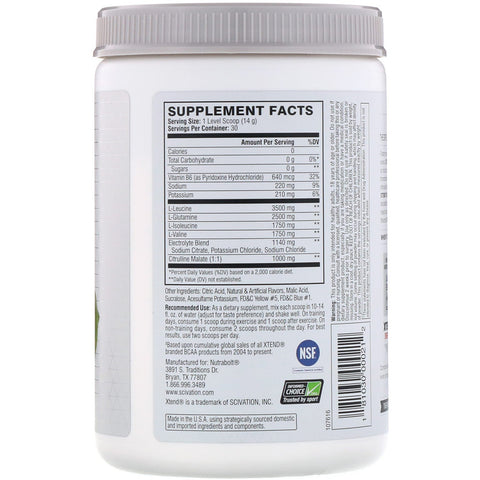 Xtend, The Original 7 G BCAA, Citron-Lime Squeeze, 14,8 oz (420 g)