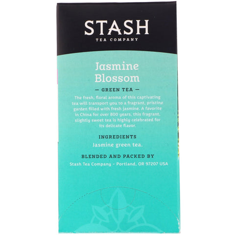 Stash Tea, Green Tea, Jasmine Blossom, 20 Tea Bags, 1.3 oz (38 g)