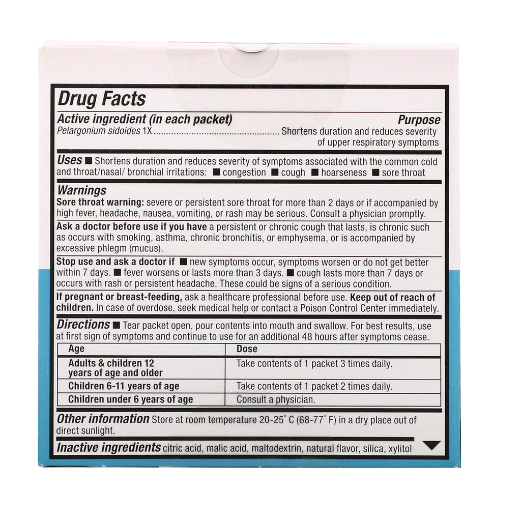 Nature's Way, Umcka, Cold Care, Fast Actives, Cherry Flavored, 10 Powder Packets