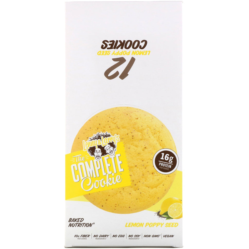 Lenny &amp; Larry's, DEN KOMPLETTE Cookie, Citronvalmuefrø, 12 småkager, 4 oz (113 g) hver