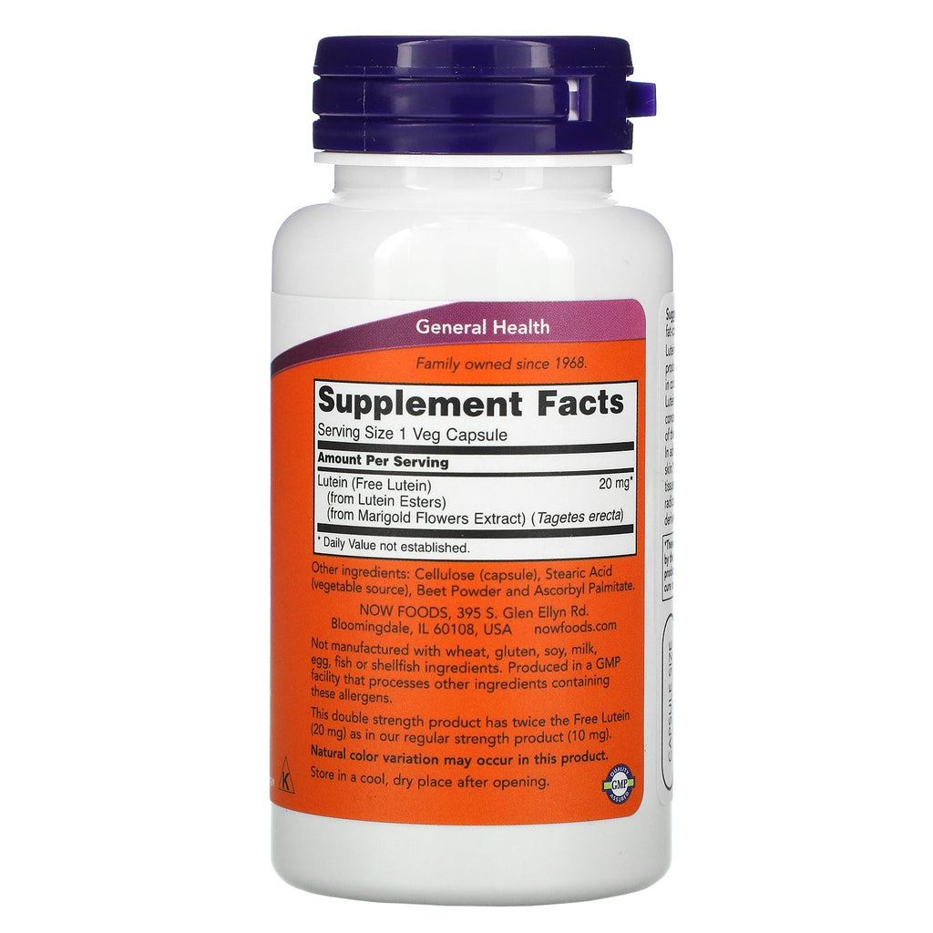 Now Foods, Lutein, Double Strength, 90 Veg Capsules