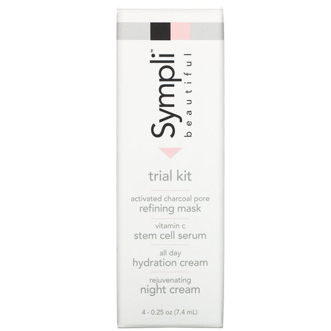 Sympli Beautiful, Sympli Beautiful Trial Pack, 4-delt sæt, 0,25 oz (7,4 ml) hver