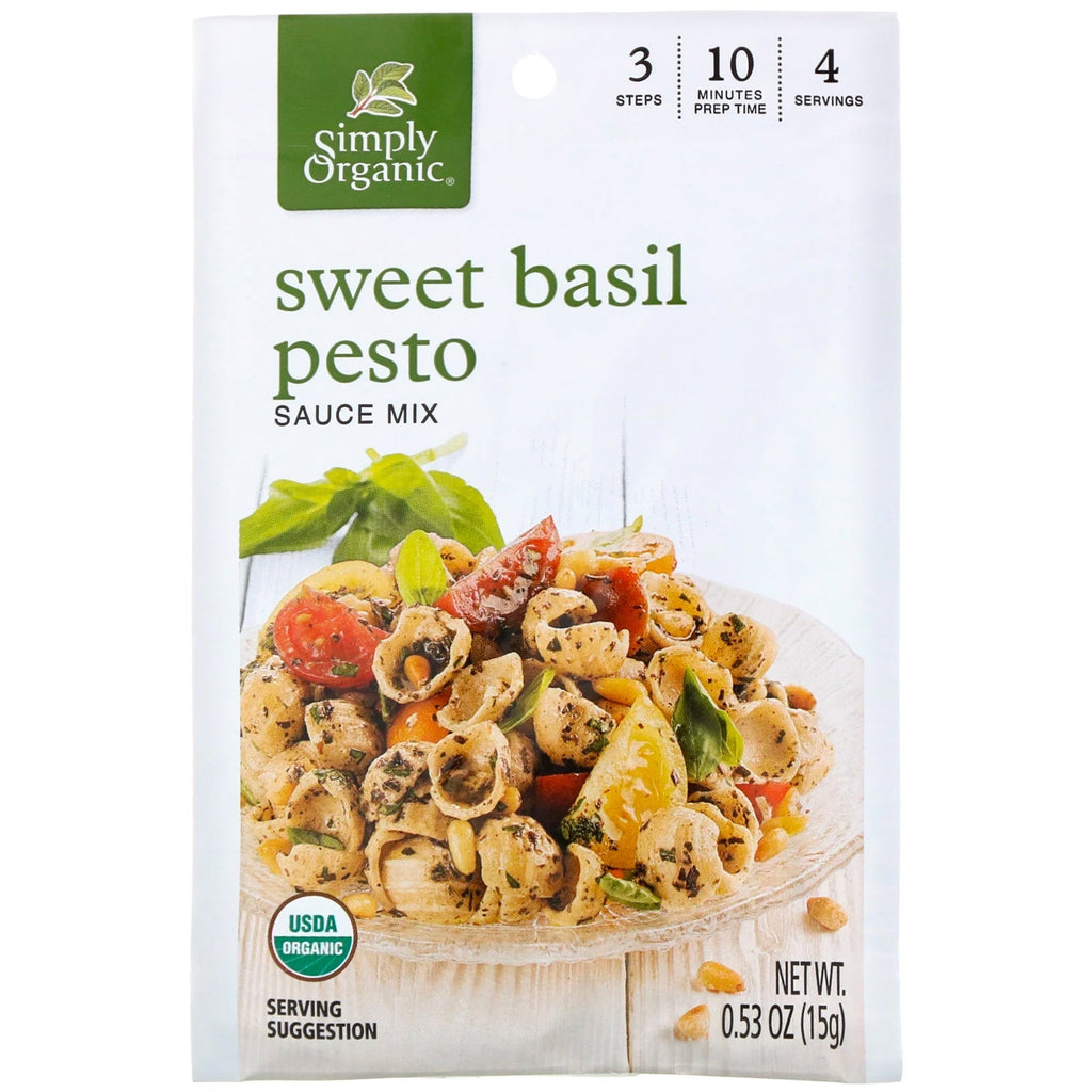 Simpelthen Sweet Basilikum Pesto Sauce Mix, 12 pakker, 0,53 oz (15 g) hver