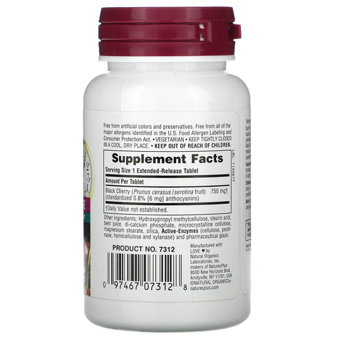 Nature's Plus, Herbal Actives, Black Cherry, 750 mg, 30 tabletter