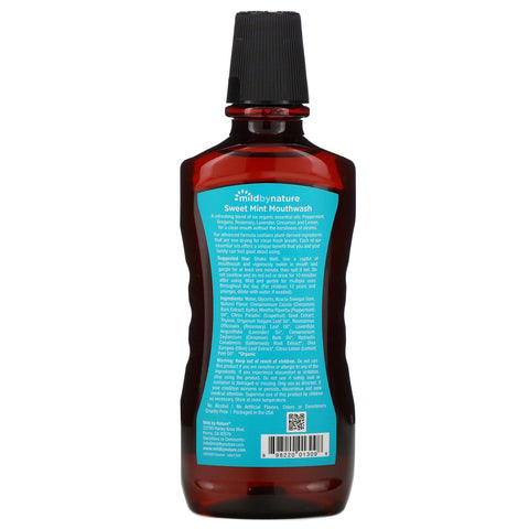 Mild By Nature, Mouthwash, Made with Peppermint Oil, Long-Lasting Fresh Breath, Sweet Mint, 16 fl oz