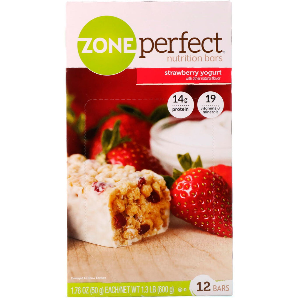 ZonePerfect, Nutrition Bars, Strawberry Yoghurt, 12 Bars, 1,76 oz (50 g) hver