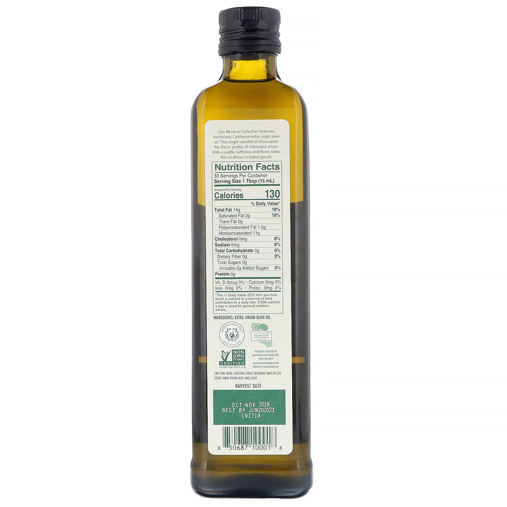 California Olive Ranch, Extra Virgin Olive Oil, Arbosana, 16.9 fl oz (500 ml)