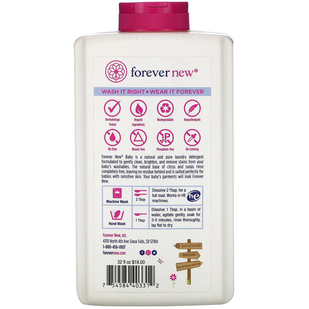 Forever New, Baby, Stofpleje Wash, Flydende, Duftfri, 32 fl oz (946 ml)