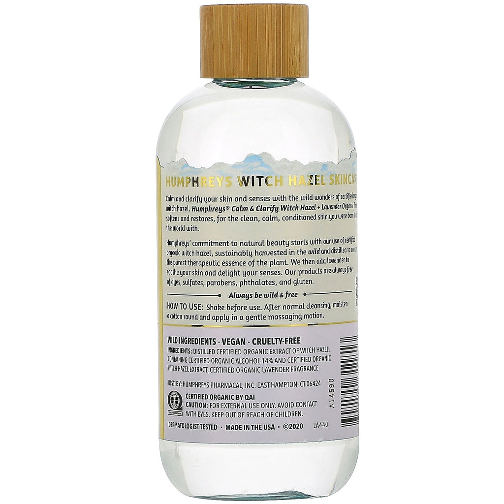 Humphrey's, Witch Hazel,  Toner with Lavender, Calm,  & Clarify, 8 fl oz (236 ml)