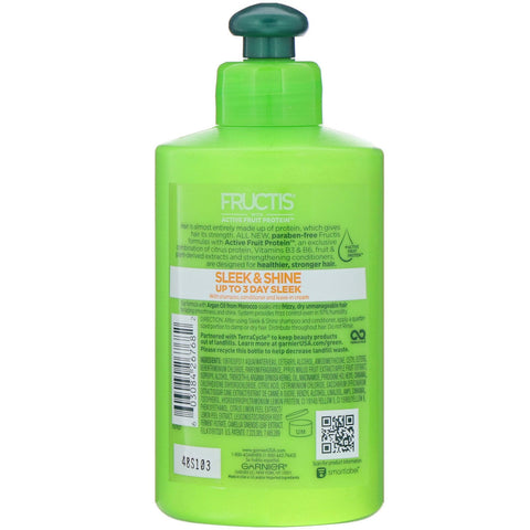 Garnier, Fructis, Sleek & Shine, crema acondicionadora sin enjuague intensamente suave, 300 ml (10,2 oz. líq.)